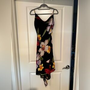 Vintage Lily Y2K Hawaiian Slip Dress Spaghetti Strap Cowl Floral Size Large EUC